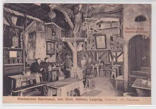 87502 Ak Leipzig Restaurant Nachtasyl Petersstrasse 38 um 1920