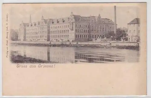 90472 Ak Gruss aus Grimma - Fürstenschule an der Mulde um 1900