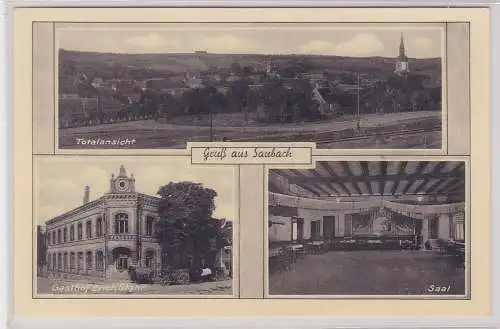 88860 Mehrbild Ak Gruß aus Saubach Gasthof, Totalansicht usw. um 1940