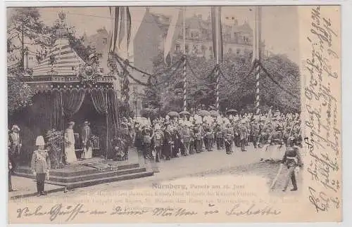 53926 Ak Nürnberg Parade anläßlich des Kaiserbesuches am 16.Juni 1902
