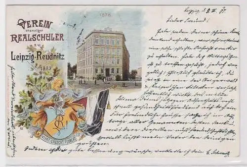 18835 Studentika Ak Leipzig Reudnitz Verein ehemaliger Realschüler 1900