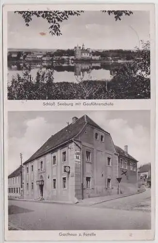 78197 Ak Schloß Seeburg mit Gauführerschule, Gasthaus z. Forelle, 1939