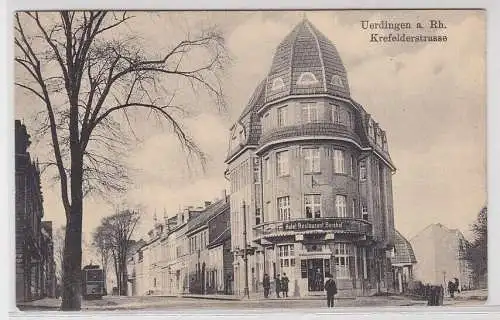 43225 Ak Uerdingen a. Rh., Krefelderstraße, Hotel/ Restaurant Burghof, um 1930