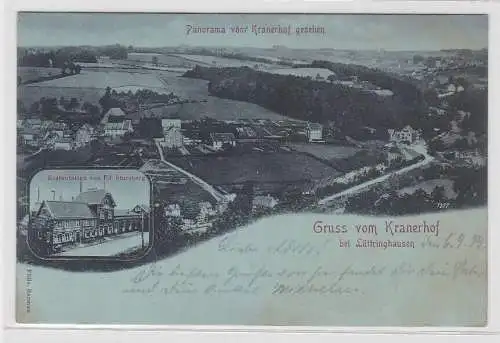 89030 Ak Gruß vom Kranerhof bei Lüttringhausen, Panorama vom Kranerhof, 1899