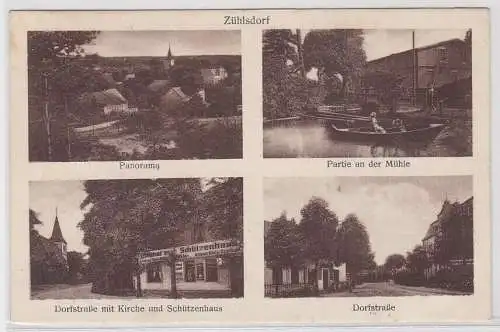 15826 Ak Zühlsdorf, Panorama, Partie an der Mühle, Dorfstraße, 1926