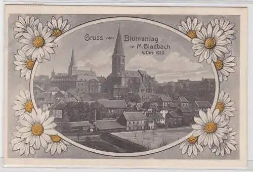99006 Passepartout AK Gruss vom Blumentag in Mönchengladbach 4. Dezember 1910