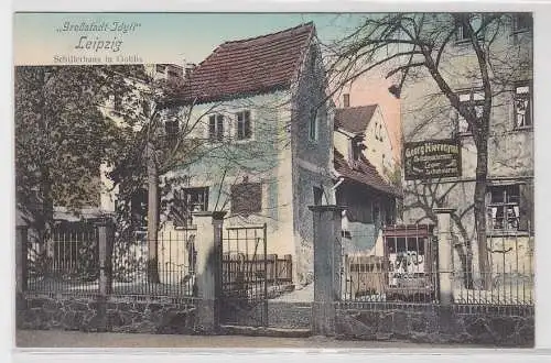 24749 Ak "Großstadt-Idyll" Leipzig - Schillerhaus in Gohlis um 1915
