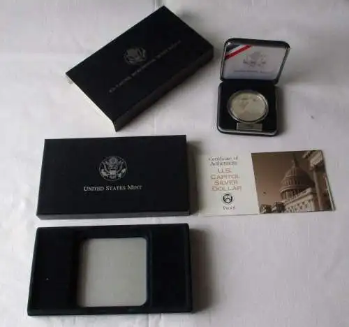 1 Dollar Silber Münze Proof USA 1994 US Capitol Bicentennial PP + Box (101715)