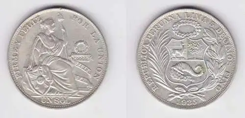 1 Sol Silber Münze Peru 1935 (155965)