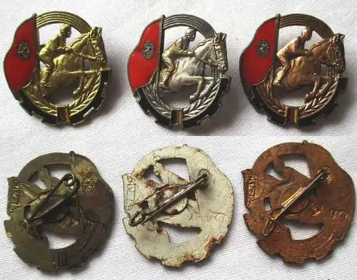 3x DDR Abzeichen GST Pferdesport Leistungsabzeichen Bronze - Gold (120170)