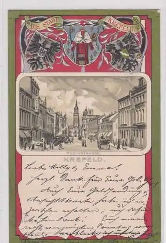 12335 Wappen Präge Ak Krefeld Rheinstraße 1901