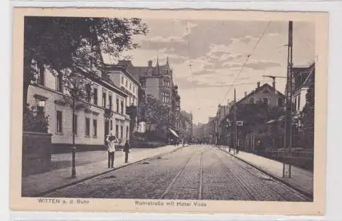 37994 Ak Witten an der Ruhr Ruhrstraße mit Hotel Voss um 1930