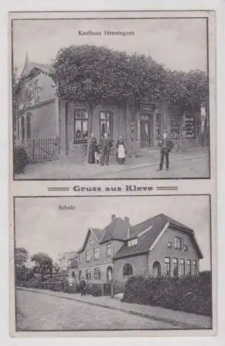36669 Mehrbild Ak Gruß aus Kleve Kaufhaus und Schule 1914