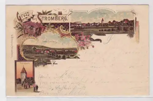 33083 Ak Lithographie Gruß aus Stromberg Paulusthurm usw. 1898
