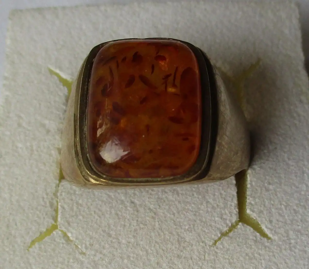 hochwertiger 333er Gold Ring Herrenring mit großem Bernstein (159747) 0