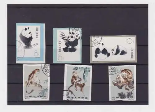 VR China 1963 Briefmarken Michel 736-738, 741-743 B gest. (150372)