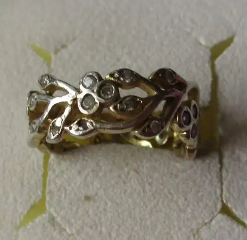 eleganter 925er Sterling Silber Ring mit floraler Ringschiene (116955)