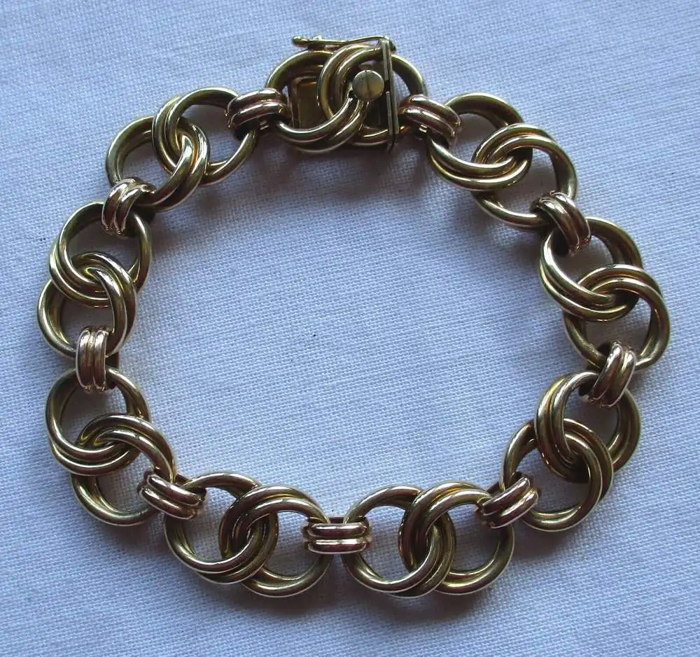 elegantes 585er Gold Armband Gliederarmband Bicolor Rotgold Gelbgold (116947) 0