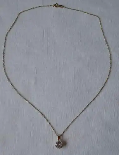 elegante 925er Sterling Silber Halskette vergoldet mit Stein Anhänger (165195)