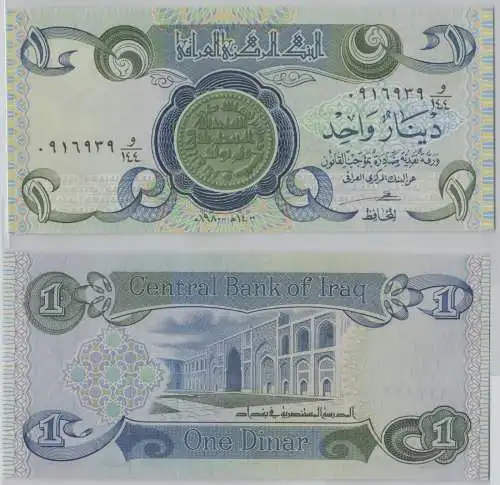 1 Dinar Banknote Irak Iraq bankfrisch UNC (142607)