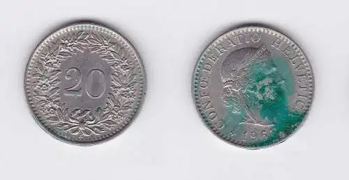 20 Rappen Kupfer Nickel Münze Schweiz 1963 B (118605)