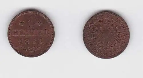 1 Heller Kupfer Münze Frankfurt 1860 (130396)
