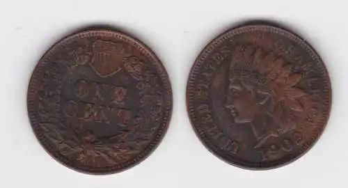 1 Cent Kupfer Münze USA 1902 (142622)