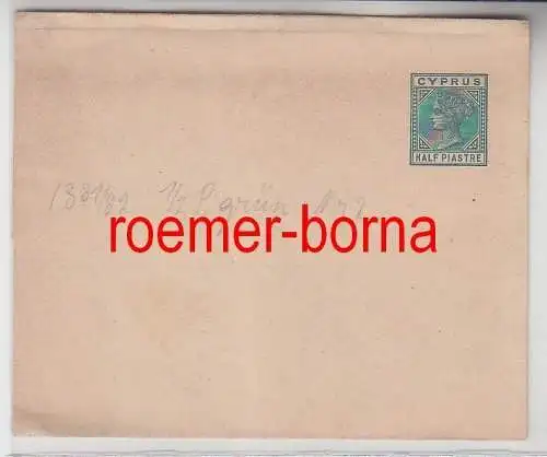 75391 seltener Ganzsachen Brief Zypern Cyprus 1/2 Piaster 1881/82