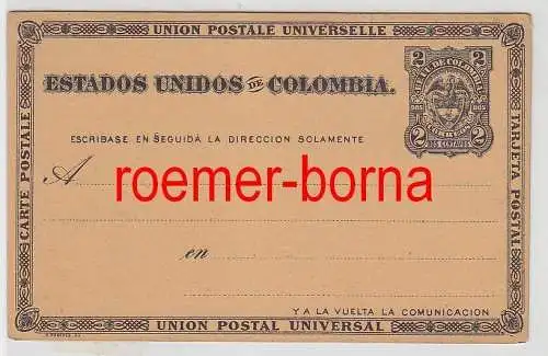 33994 seltene Ganzsachen Postkarte Kolumbien Colombia 2 Centavos um 1900