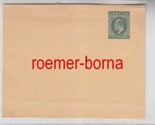 75390 seltener Ganzsachen Brief Malta 1/2 Penny um 1900
