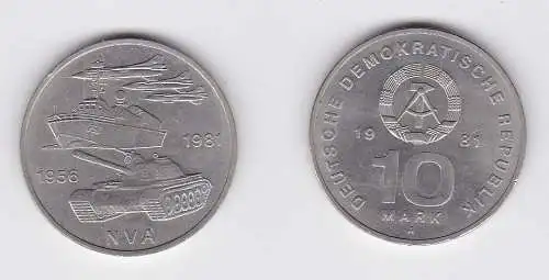 DDR Gedenk Münze 10 Mark 25 Jahre Nationale Volksarmee NVA 1981 Stgl. (129581)