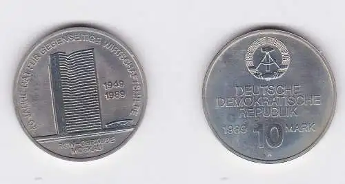 DDR Gedenkmünze 10 Mark 40 Jahre RGW Wirtschaftshilfe 1989 Stempelglanz (128735)