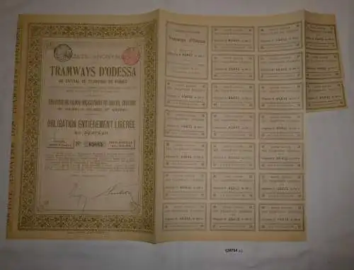 500 Franc Aktie Straßenbahngesellschaft Odessa Brüssel 20. Mai 1880 (128794)