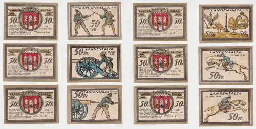 6 x 50 Pfennig Banknoten Notgeld Stadt Langensalza 1921 (137800)