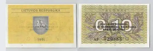0,10 Talonas Banknote Litauen 1991 bankfrisch UNC (129104)