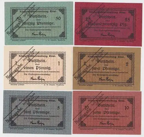 6 Banknoten Notgeld Klostergutsverwaltung Ettal Juli 1919 (123874)