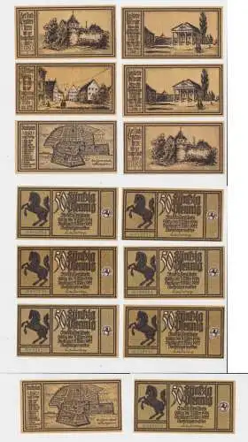 7 x 50 Pfennig Banknoten Notgeld Stadt Stuttgart 21.03.1922 (137216)