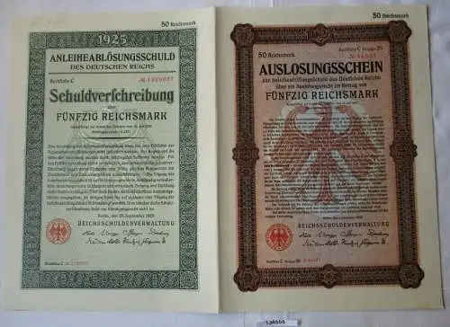 25 Mark Aktie Reichsschuldenverwaltung Berlin 25.September 1925 (134558)