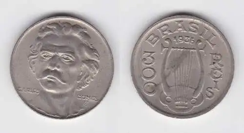 300 Reis Kupfer Nickel Münze Brasilien 1936 Carlos Gomes (135578)