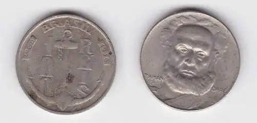100 Reis Kupfer Nickel Münze Brasilien 1936 Taman Dare, Anker (132732)