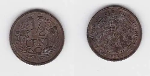 1/2 Cents Kupfer Münze Niederlande 1912 ss (130923)
