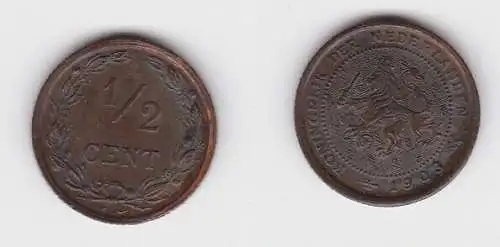 1/2 Cents Kupfer Münze Niederlande 1903 vz (133296)