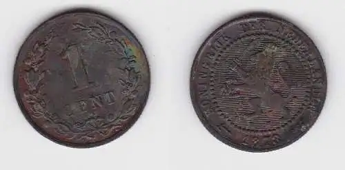 1 Cent Kupfer Münze Niederlande 1878 ss+ (130392)