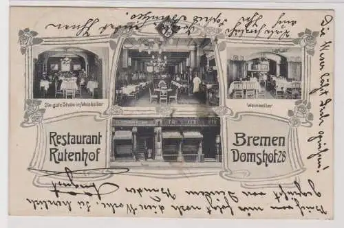 99620 AK Restaurant Rutenhof Bremen - Parterre, Weinkeller, Portal, Stube 1907