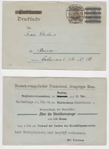 26394 DR Ganzsachen Postkarte PZD2X Zudruck dt.Evang.Frauenbund Bonn