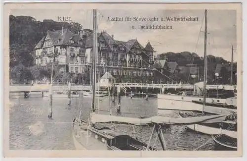 901838 Ak Kiel - Institut f. Seeverkehr u. Weltwirtschaft u. Jachtklubhafen 1929