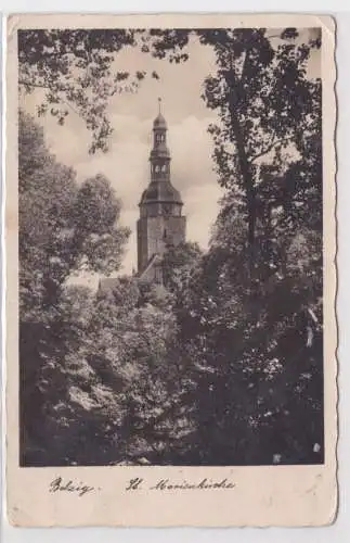 81990 AK Belzig - Blick auf die Marienkirche 1943