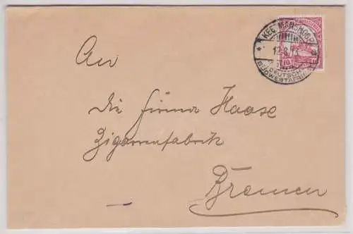 900063 Brief mit Stempel Keetmanshoop Deutsch Süd-West-Afrika Namibia 1913