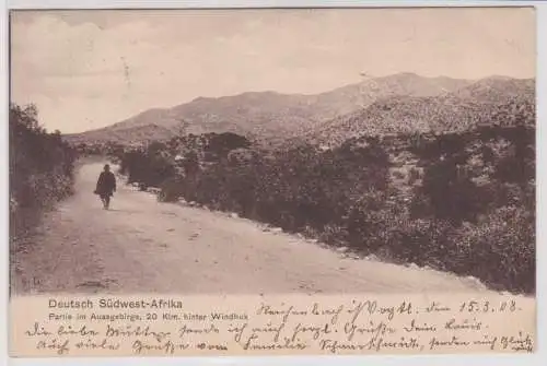 901322 Ak Windhuk Deutsch Süd-Westafrika Namibia Partie im Auasgebirge 1908