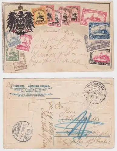 901338 Briefmarken Präge Ak Deutsch Süd-Westafrika Namibia Stempel Warmbad 1906